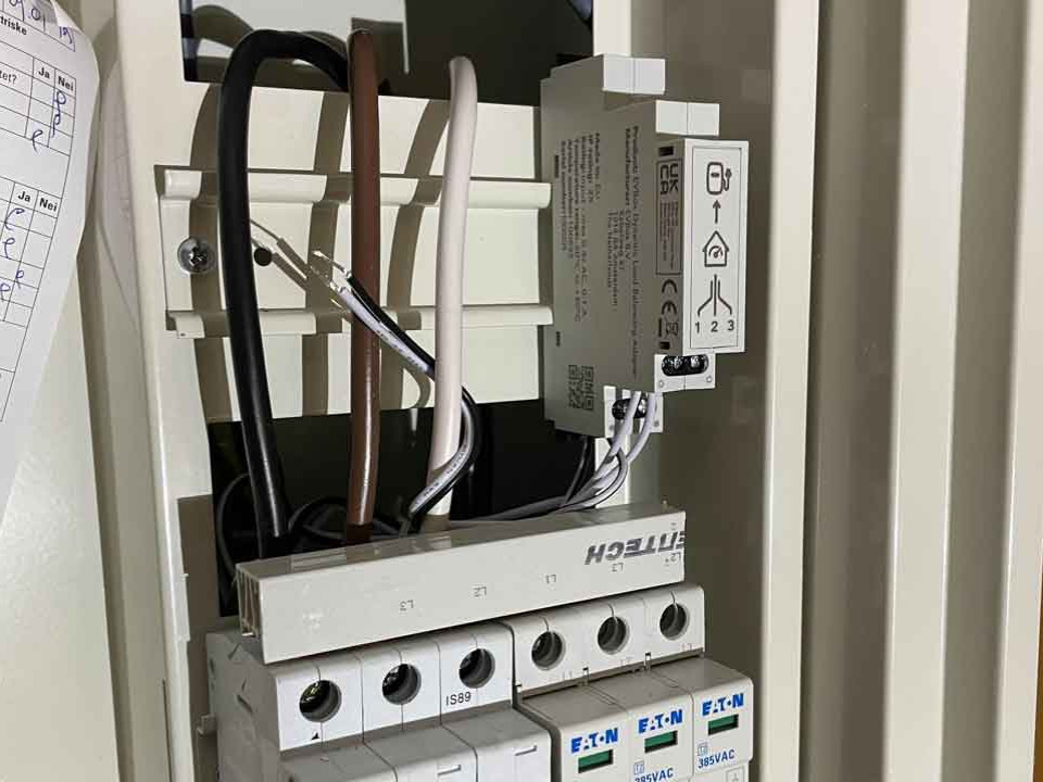 Front view of the inside components of EVBox Livo charging station